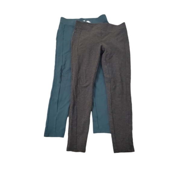 LOFT Pants - Loft Women's Teal Green &‎ Charcoal Gray Casual Pull On Leggings Size Small